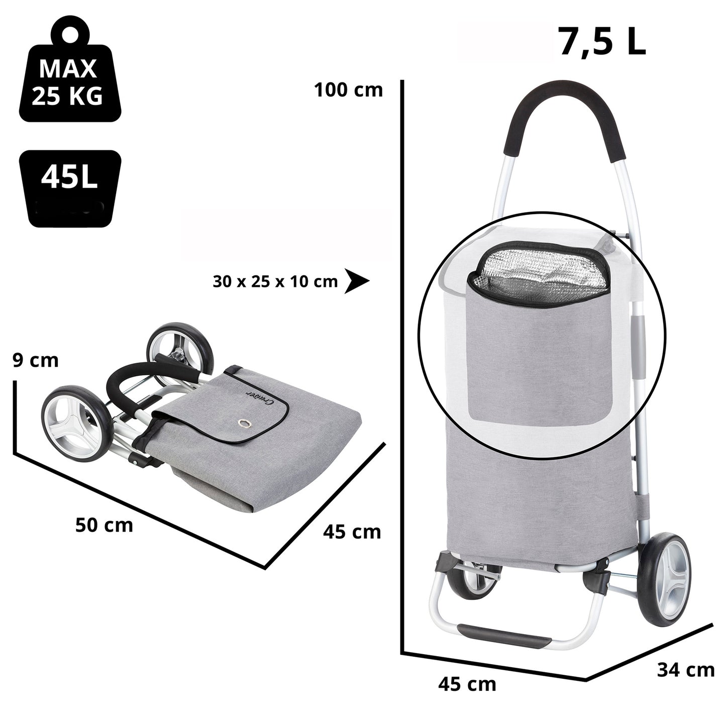 ShoppingCruiser Foldable 45 Gray (604360)