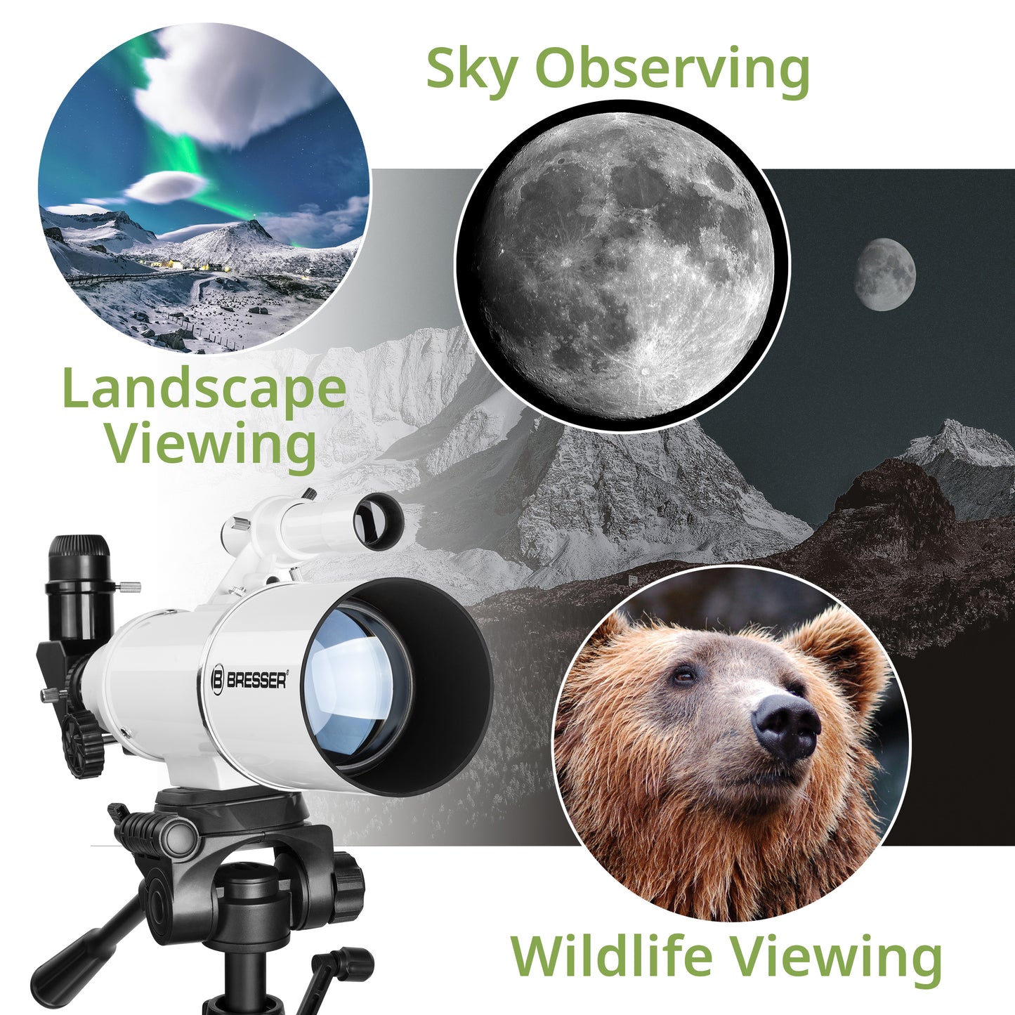 Bresser Classic 70/350 Refractor Telescope with Smartphone Adapter (4670350)