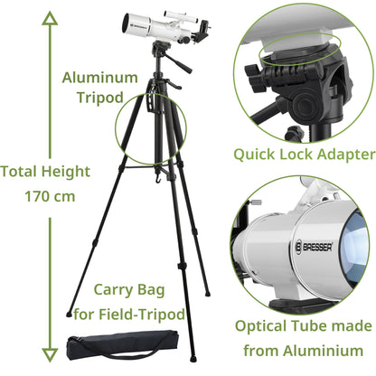 Bresser Classic 70/350 Refractor Telescope with Smartphone Adapter (4670350)