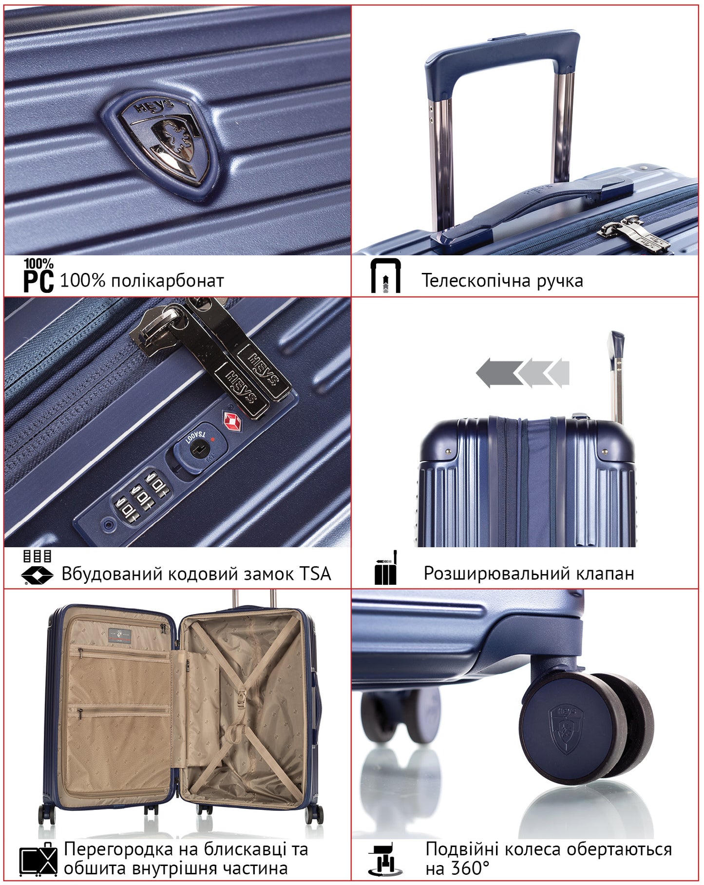 Valise Heys Cruze (M) Navy (10148-0028-26) 