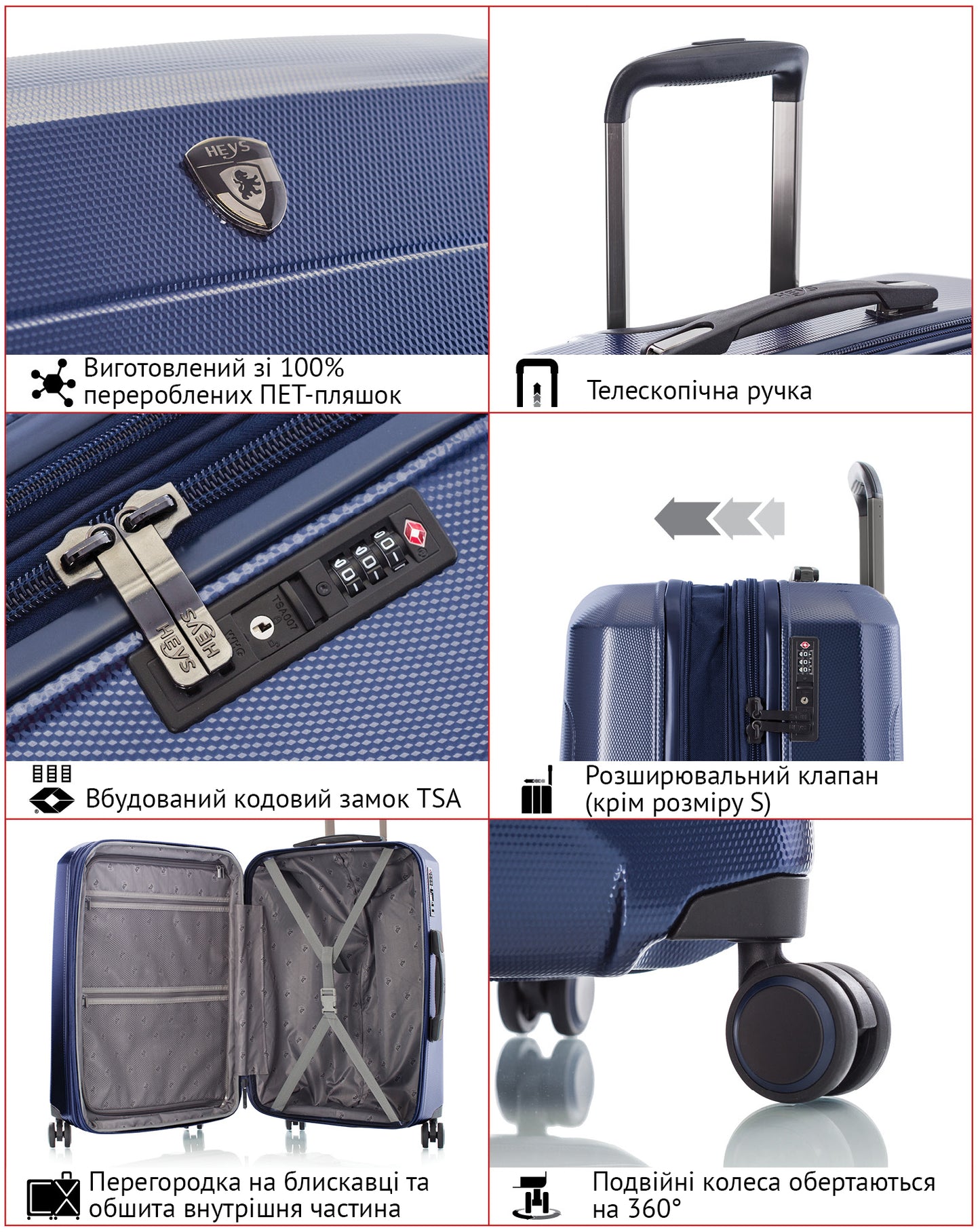 Valise Heys EcoCase (M) Gray (10133-0013-26)