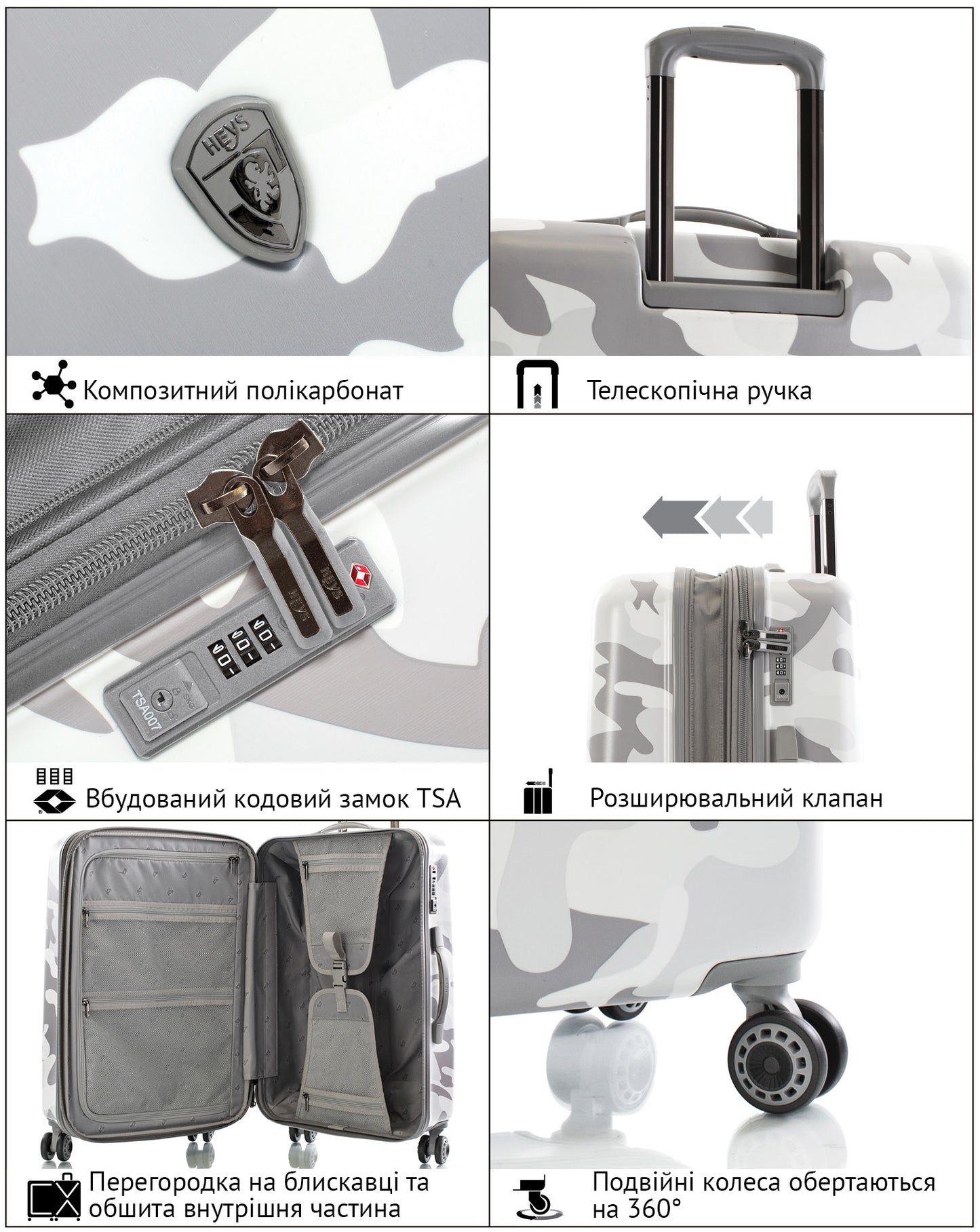 Valise Heys White Camo (M) (13126-3045-26)