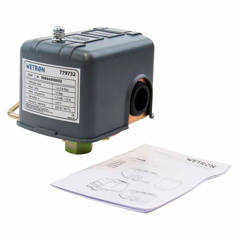 Pressure switch with dry-running pump protection (Nut, thread 1/4’’ F 13 mm)