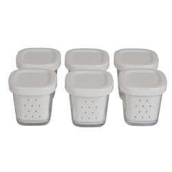 Set of square jars (6 pcs.) B=???mm H=???mm for Tefal yogurt maker white lid
