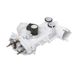 Flow heating element with a temperature sensor and flow distributor Bosch