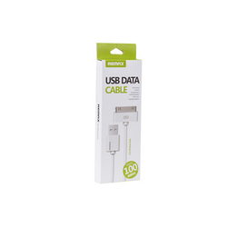 USB data cable (30pin) Remax L=1000mm for mobile phones iPhone 4 Apple white