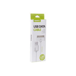 USB data cable (30pin) Remax L=1000mm for mobile phones iPhone 4 Apple white