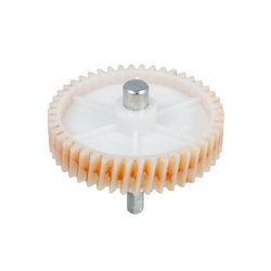 Gear with shaft for meat grinder D=81.5, H=18, Z=46 oblique. (shaft D=12x73 hexagon) Aurora