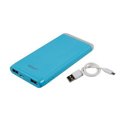 External battery GOLF D80GB Li-Polymer 2xUSB 5V 8000mAh 136x70x16mm for mobile phone blue