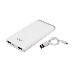 External battery GOLF D80GB Li-Polymer 2xUSB 5V 8000mAh 136x70x16mm for mobile phone white