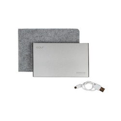 Внешняя АКБ GOLF G14 Li-Polymer 2xUSB 5V 20000mAh 158x100x13mm для моб. тел. серебристый