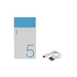 Внешняя АКБ GOLF HIVE5 Li-Polymer USB 5V 5000mAh 132x68x10mm для моб. тел. белый / голубой