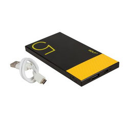 External battery GOLF HIVE5 Li-Polymer USB 5V 5000mAh 132x68x10mm for mobile phone black / yellow