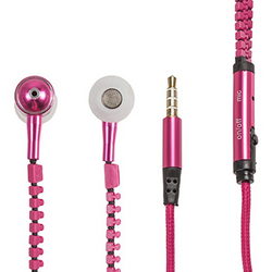 Headset for mobile phone Zipper (3.5mm jack) 32 Ohm 3mW L=1100mm pink