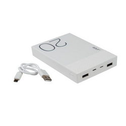 External battery GOLF HIVE20 Li-Polymer 2xUSB 5V 20000mAh 151x89x21mm for mobile phone white