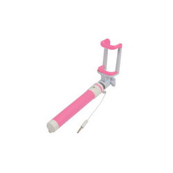 Монопод для селфи MONOPOD L=185-640mm подкл. проводное розовая ручка
