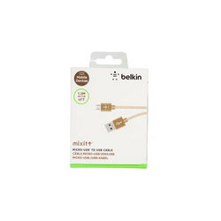 USB data cable (Micro USB) Belkin in braid L=1200mm for mobile phones gold