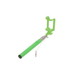 Монопод для селфи SELFIE STICK L=205-900mm подкл. проводное зеленая ручка