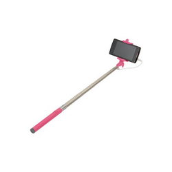 Selfie Stick Monopod L=205-900mm wired connection pink handle