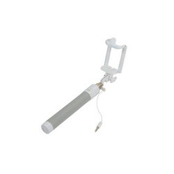 Монопод для селфи SELFIE STICK L=200-780mm с кноп. подкл. проводное серая ручка