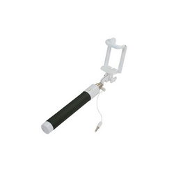 Монопод для селфи SELFIE STICK L=200-780mm с кноп. подкл. проводное черная ручка