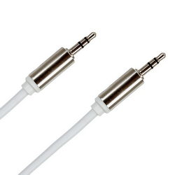 Audio cable extension (3.5/3.5mm jack, 3 pins) L=1000mm for mobile phones white