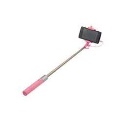 Selfie monopod S12 L=195-710mm wired connection pink handle