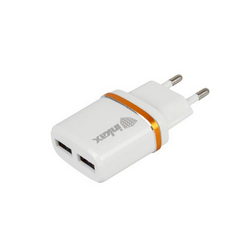 Charger Inkax CD-11 (input 220V output 2xUSB 5V 2.1A) for mobile phone white