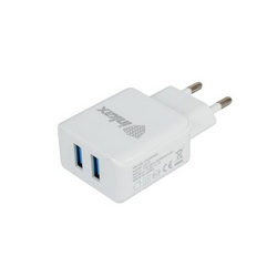 Charger Inkax CD-01 (input 220V output 2xUSB 5V 2.1A) + USB/Micro-USB cable for mobile phone white