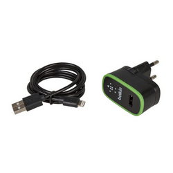 Зарядное устр. Belkin (вх. 220V вых. USB 5V 2.1A) + кабель USB/Lightning для моб. тел. черный