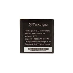 Аккум. батарея PAP4322 DUO Li-ion 3.7V 1500mAh для моб. тел. Prestigio