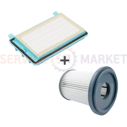 A set of HEPA filters 2 pcs. FC8047 + FC8044/01 for Philips vacuum cleaners 432200493320, 432200039090