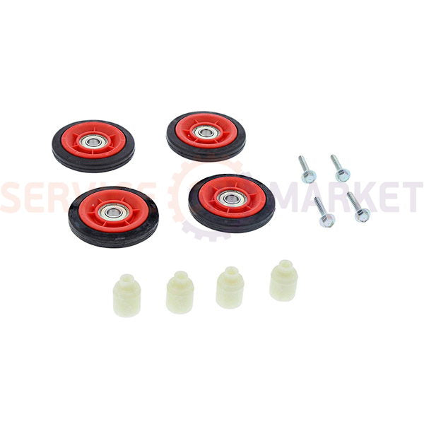 Опорные ролики барабана (4 шт.) с креплением для сушил. машины Electrolux