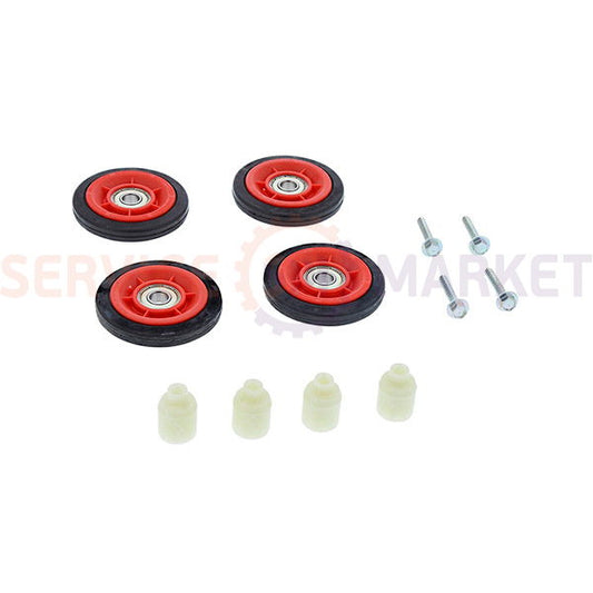 Опорные ролики барабана (4 шт.) с креплением для сушил. машины Electrolux