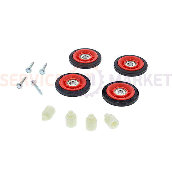 Drum support rollers (4 pcs) with mounting 4055402012 for Electrolux tumble dryer