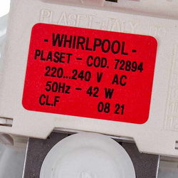 Whirlpool 481236018558 Pump 42W 72894 Plaset for dishwasher