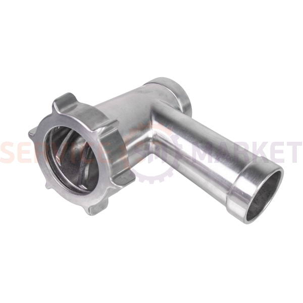 Tube with knurled nut for meat grinder attachment for Moulinex food processor