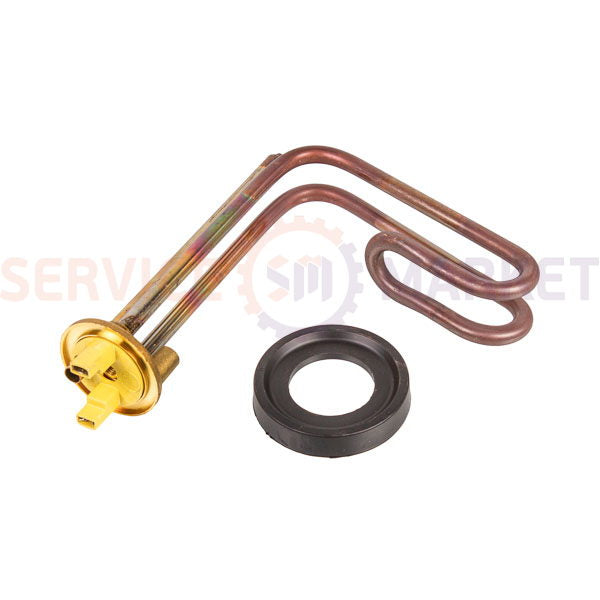 Тэн для бойлера под анод 1200W (медный Г-образ.) фланец 48mm 1 трубка под датчик анод M5 Ariston