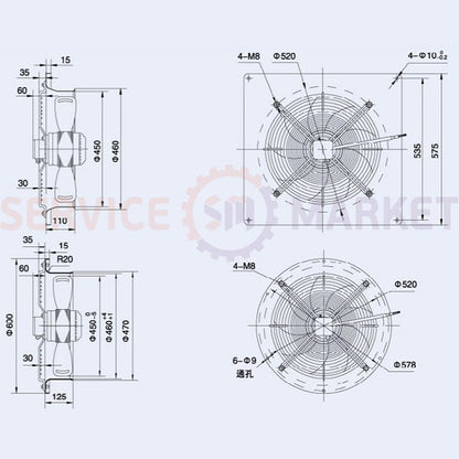 Axial Fan Weiguang YWF4D-450-S