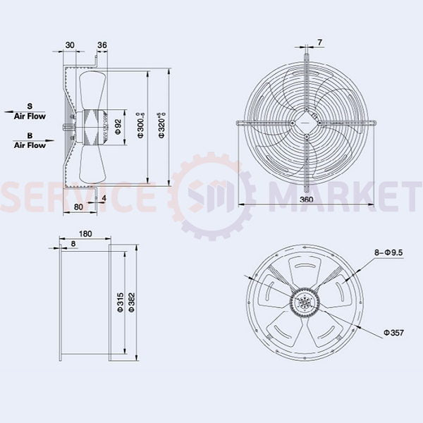 Axial Fan Weiguang YWF4E-300-S