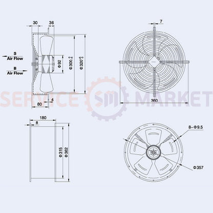 Axial Fan Weiguang YWF4E-300-S