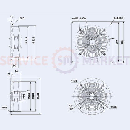 Axial Fan Weiguang YWF4E-300-S