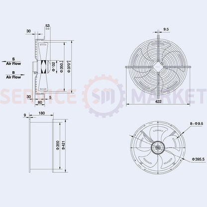 Axial Fan Weiguang YWF4E-350-S
