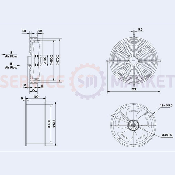 Axial Fan Weiguang YWF4E-450-S