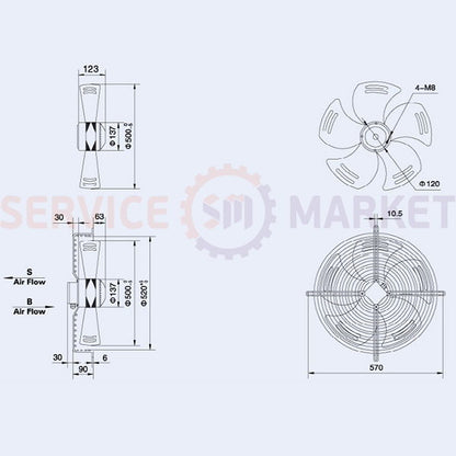 Axial Fan Weiguang YWF4E-500-S