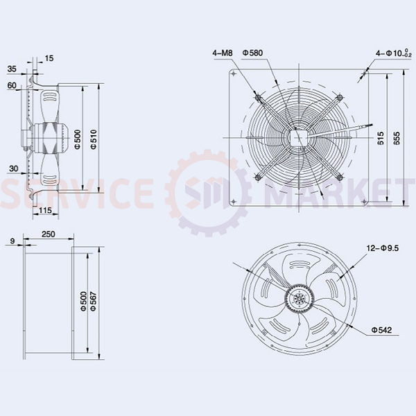 Axial Fan Weiguang YWF4E-500-S