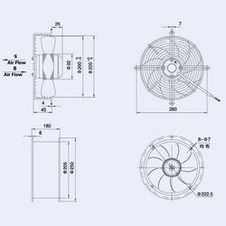 Axial fan Weiguang YWF2E-200S-92/15-G