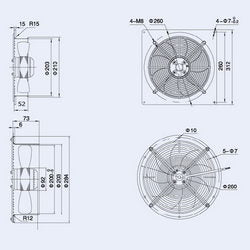 Axial fan Weiguang YWF2E-200S-92/15-G