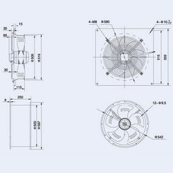 Axial fan Weiguang YWF4D-500B-137/35-G