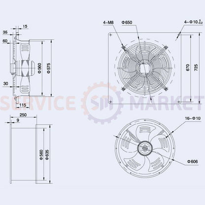 Axial fan Weiguang YWF4D-550S-137/50-G